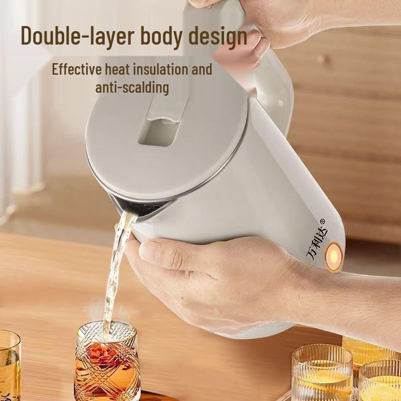 Ceainic Electric Wanlida Multicolor din Oțel Inoxidabil - Design Integrat cu Temperatură Constantă.