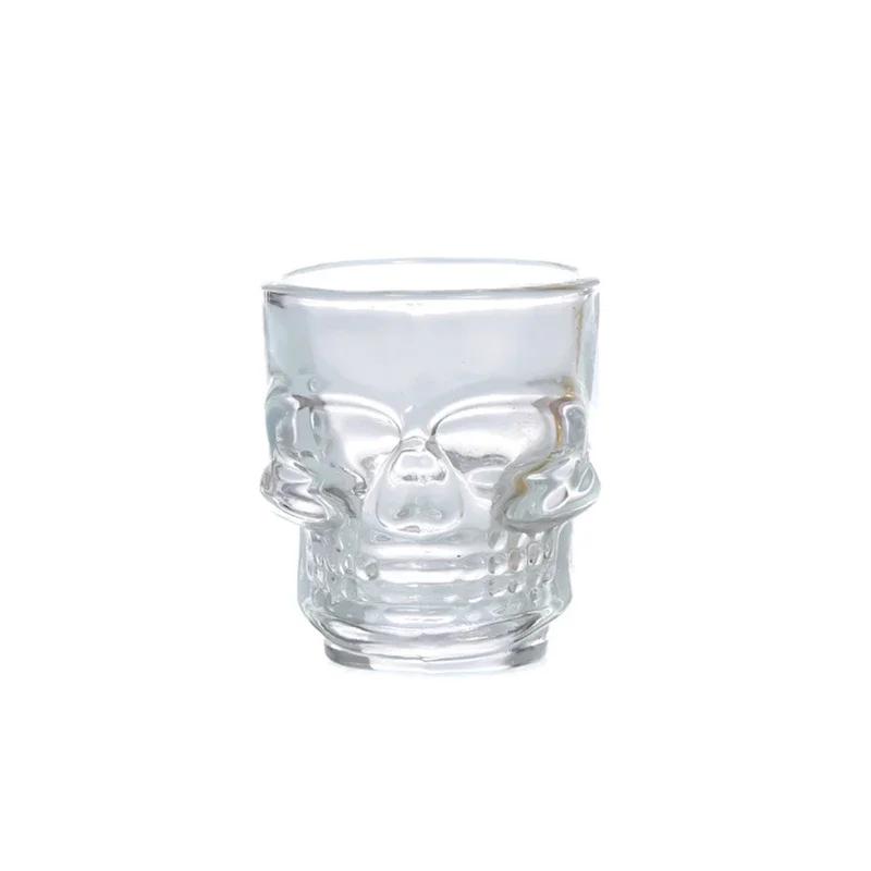 

1/2Pcs Skull Head SGlass Cup Creative Clear Crystal Wine Cup Liquor Whisky Vodka Beer Steins for Party Bar Halloween Gifts for daily use 50ml