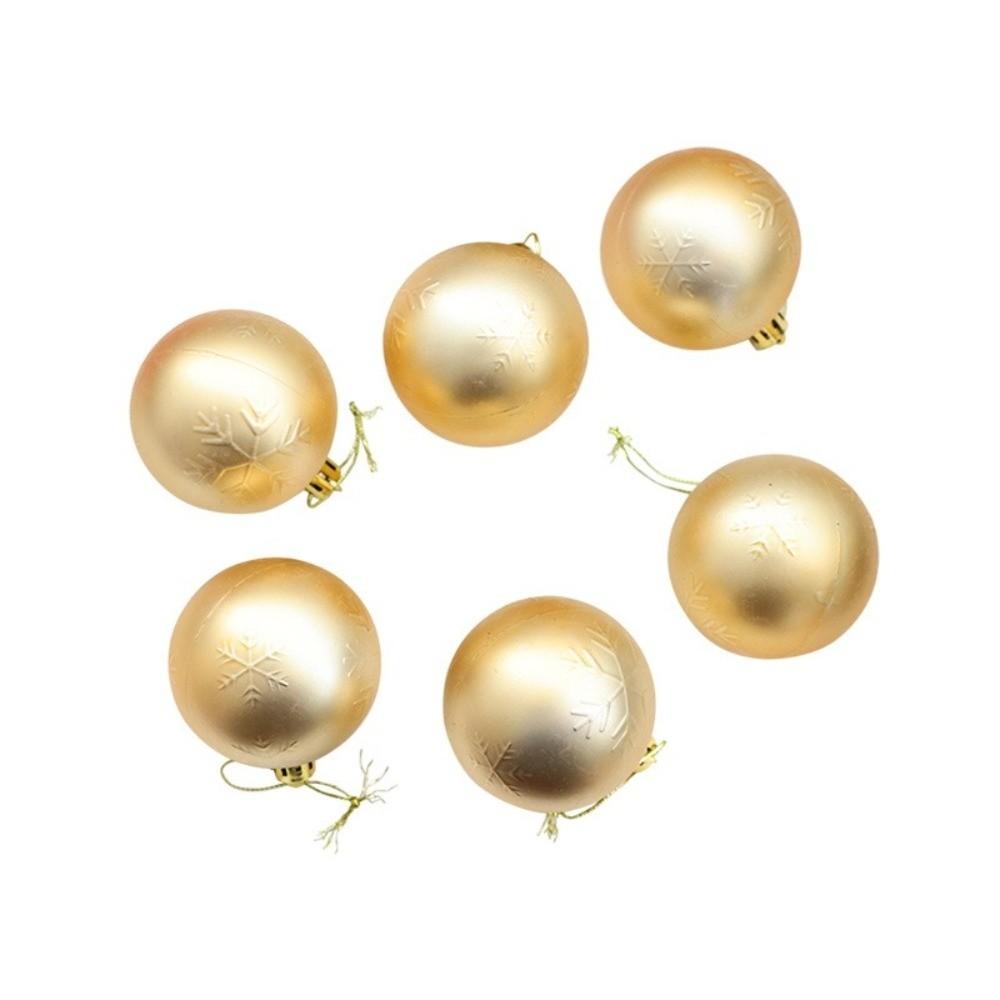 6PCS New 6cm Christmas Ball Pendant Matte Plastic Xmas Tree Charm Snowflake Reusable Plastic Balls for Christmas Celebration