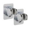 Strong Adhesive Waterproof ABS Plastic Chrome Finish Adjustable Handheld Shower Head Holder Wall Mount Shower Bracket Bathroom