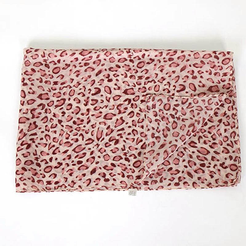 Cachecol de seda chiffon com estampa de leopardo coreano versátil feminino XQ295