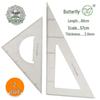 Large Transparent Plastic Triangle Ruler Set (30/40/50 cm) for Drawing and Right Angles