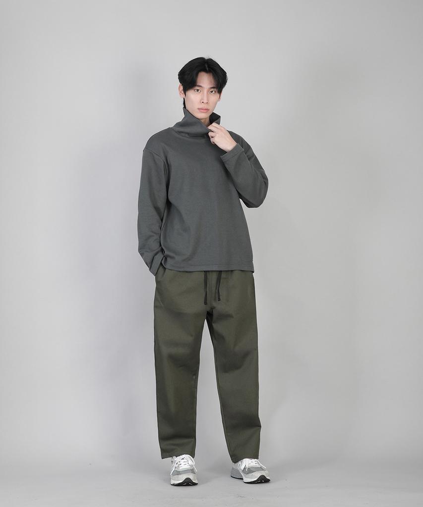 Seinteukeulu Plain Turtleneck Long Sleeve Tee Ppl-884 Slate Gray