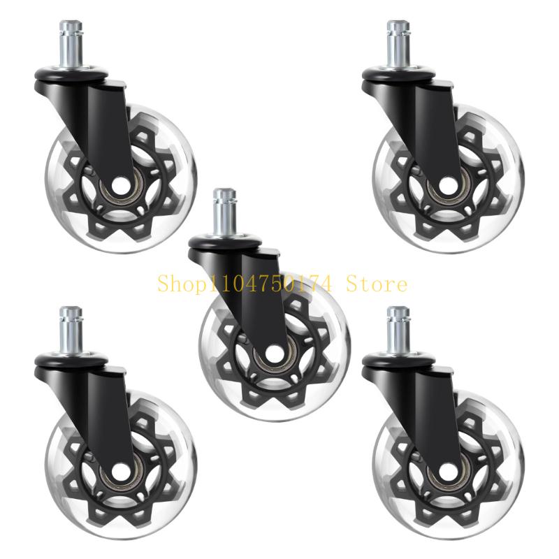 

Universal Polyurethane Replacement Casters 3 Inch Transparent Chair Noise Less Quiet Rolling For Home Office Use top sale