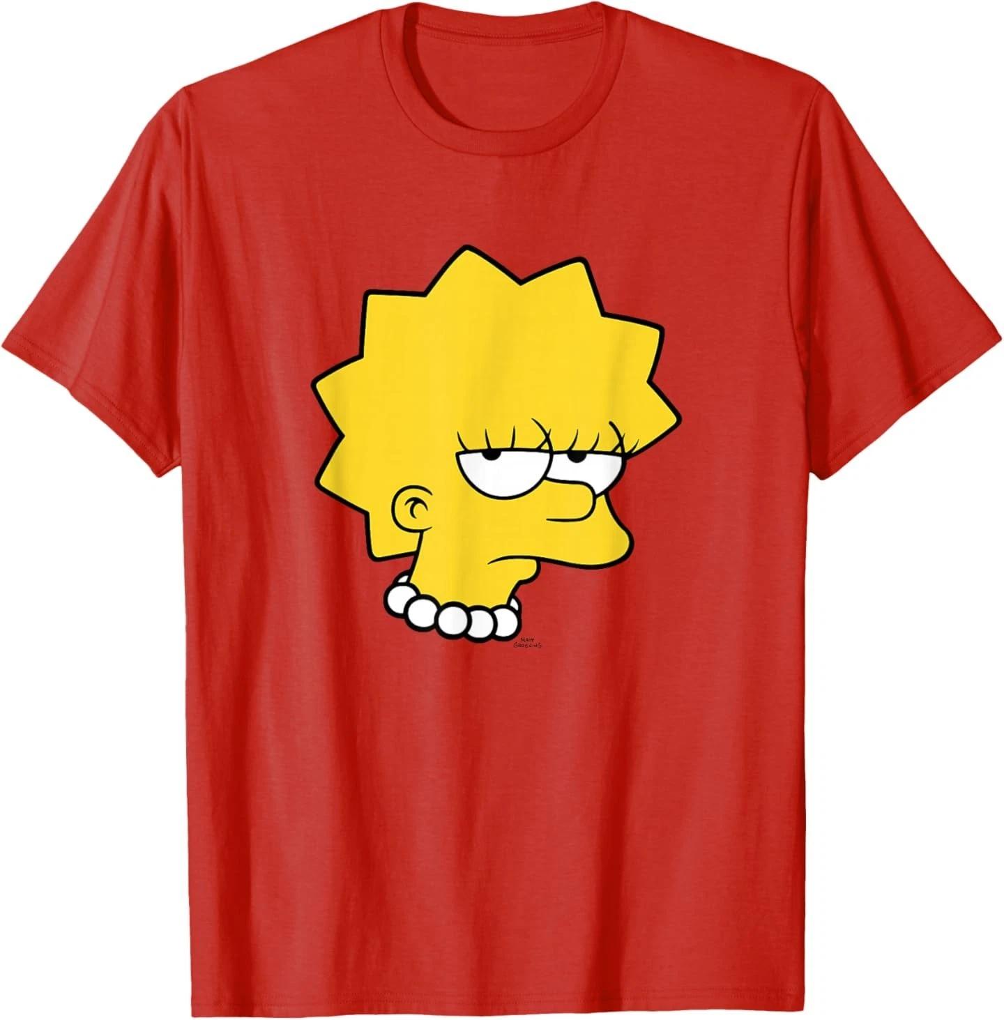 The Simpsons Lisa Simpson Bored Big Face T-Shirt L