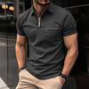 Fashion Casual Summer Polo Shirt Zip Pocket Men's Sports Polo Shirt