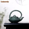 280ml Authentic Yixing Purple Clay Teapot Handmade Sprinkle Gold Bamboo Joint Pot Raw Ore Green Mud Kettle Zisha Teaset Supplies