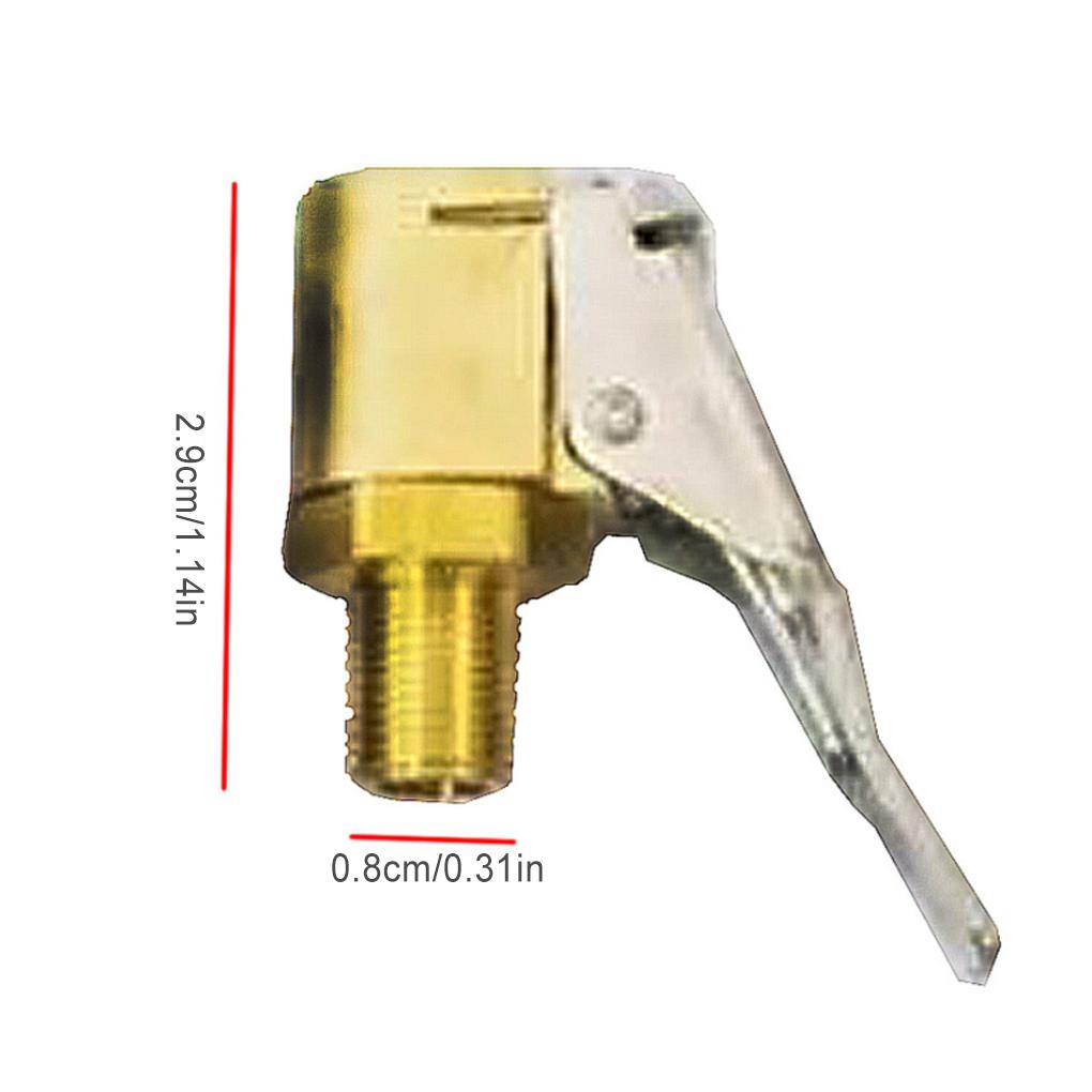 8mm Car Tire Air with Clip Brass Inflatable Pump Compressor Valve Clip-on Adapter Threaded Interface Auto Repair Tool