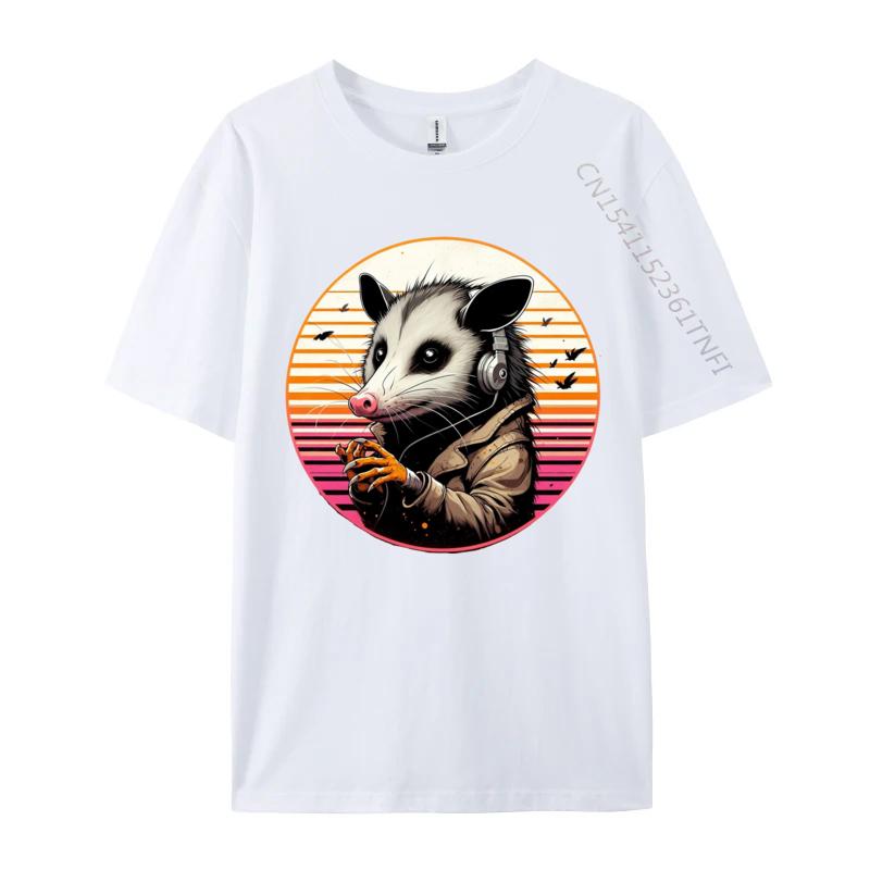 Dark Anime Style Opossum TShirt For Men New Coming Musician Top Tees Men Cotton Tops T Shirt Camisetas