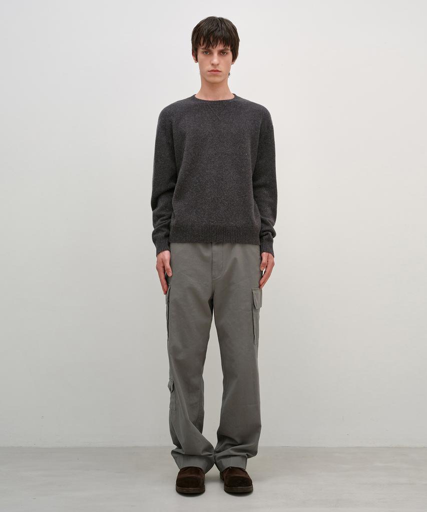 INSILENCE Gusset Wool Crew Neck Pullover Nep Brown