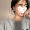 Black flower stud earrings women's new trendy earrings versatile niche design earrings simple and cold wind earrings