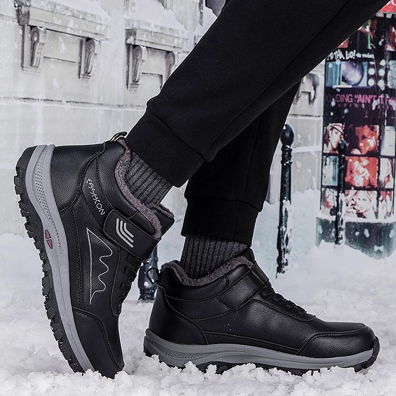 Autumn/Winter Men's Plel Warm Cotton Shoe Large -sized Outdoor Fight Slip -resistant Elderly Cotton Shoe