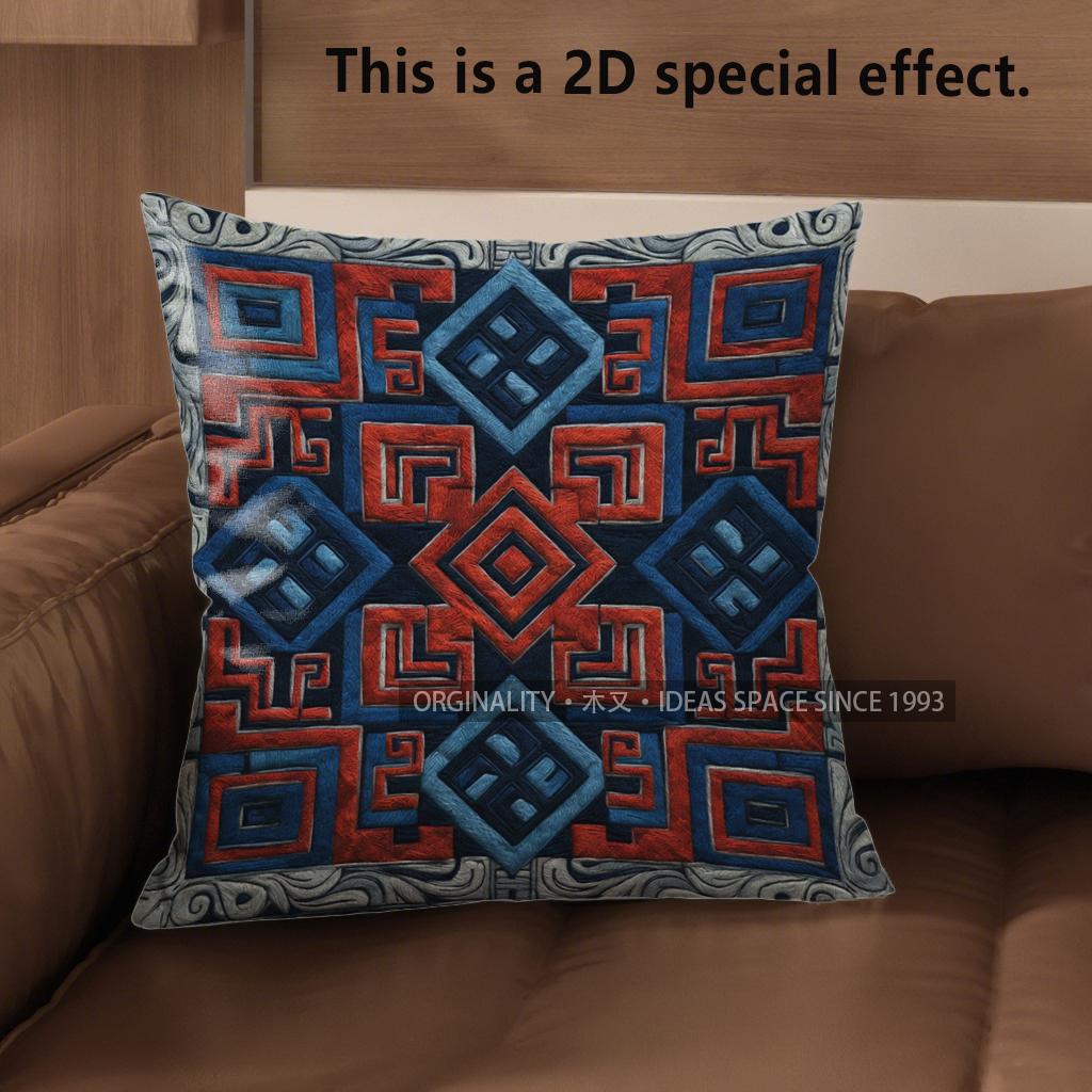 2D Boho Aztec Geometric Throw Pillow Covers Pattern Cushion Cover Suitable For Sofa Bedroom Car Pillow Cover
