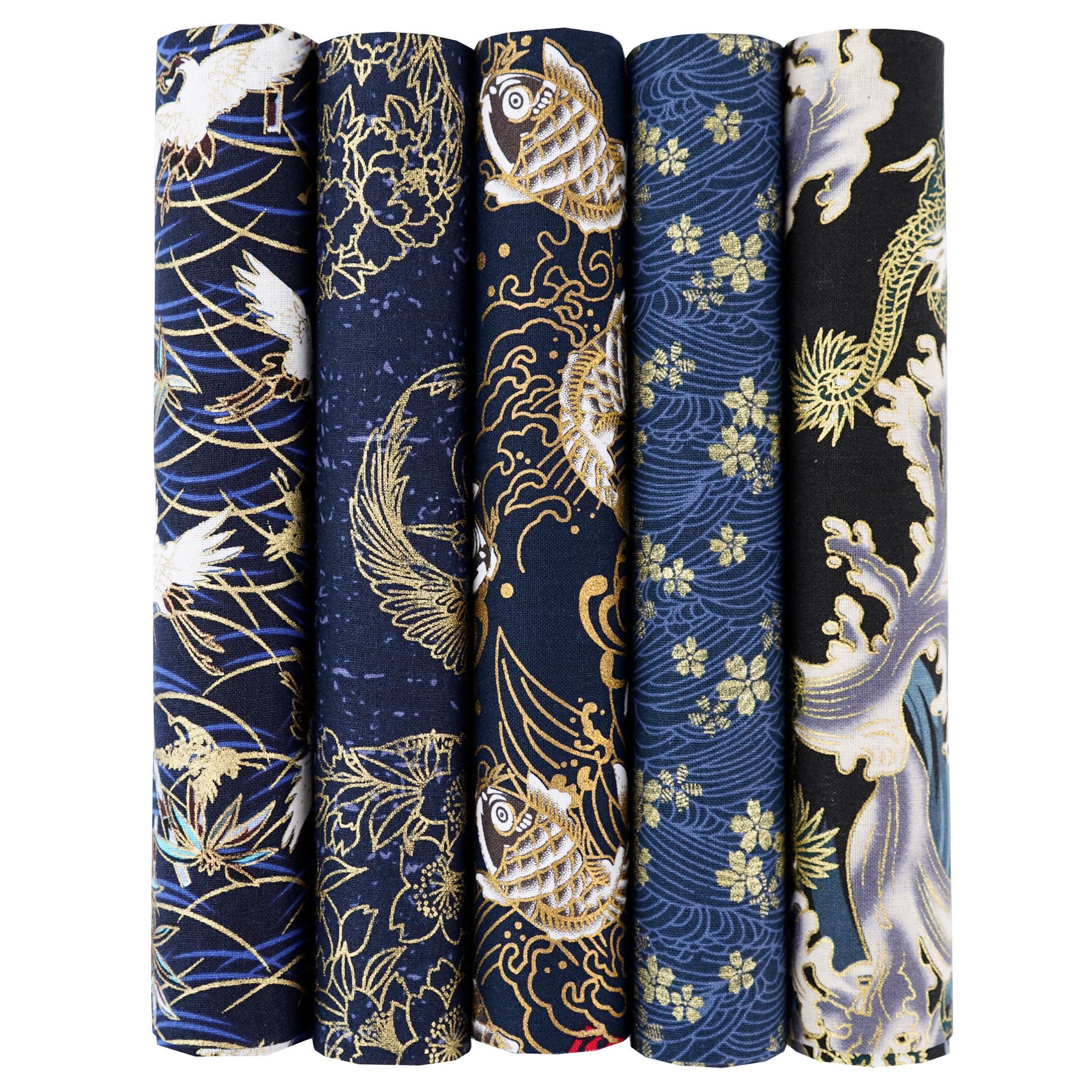 

Комплект хлопковой ткани с цветочным узором в японском стиле: 5 цветных пэчворков для проектов своими руками