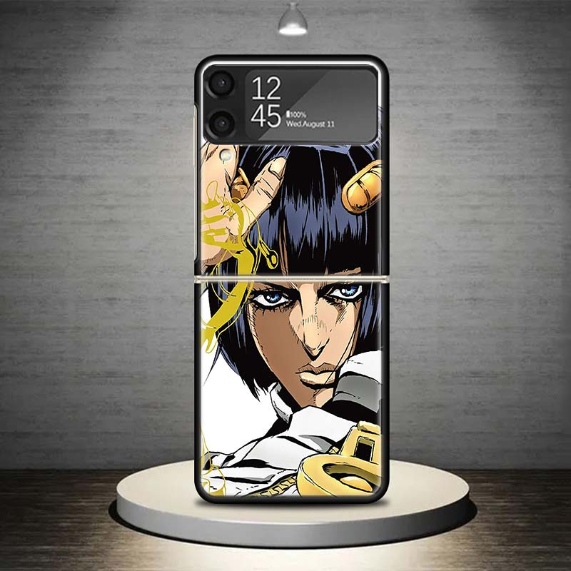 JoJo Adventure Bruno Buccellati Phone Case For Samsung Galaxy Z Flip 7 6 5 4 3 5G Shockproof Cover Z Flip7 Flip6 ZFlip5 Flip3 Fl