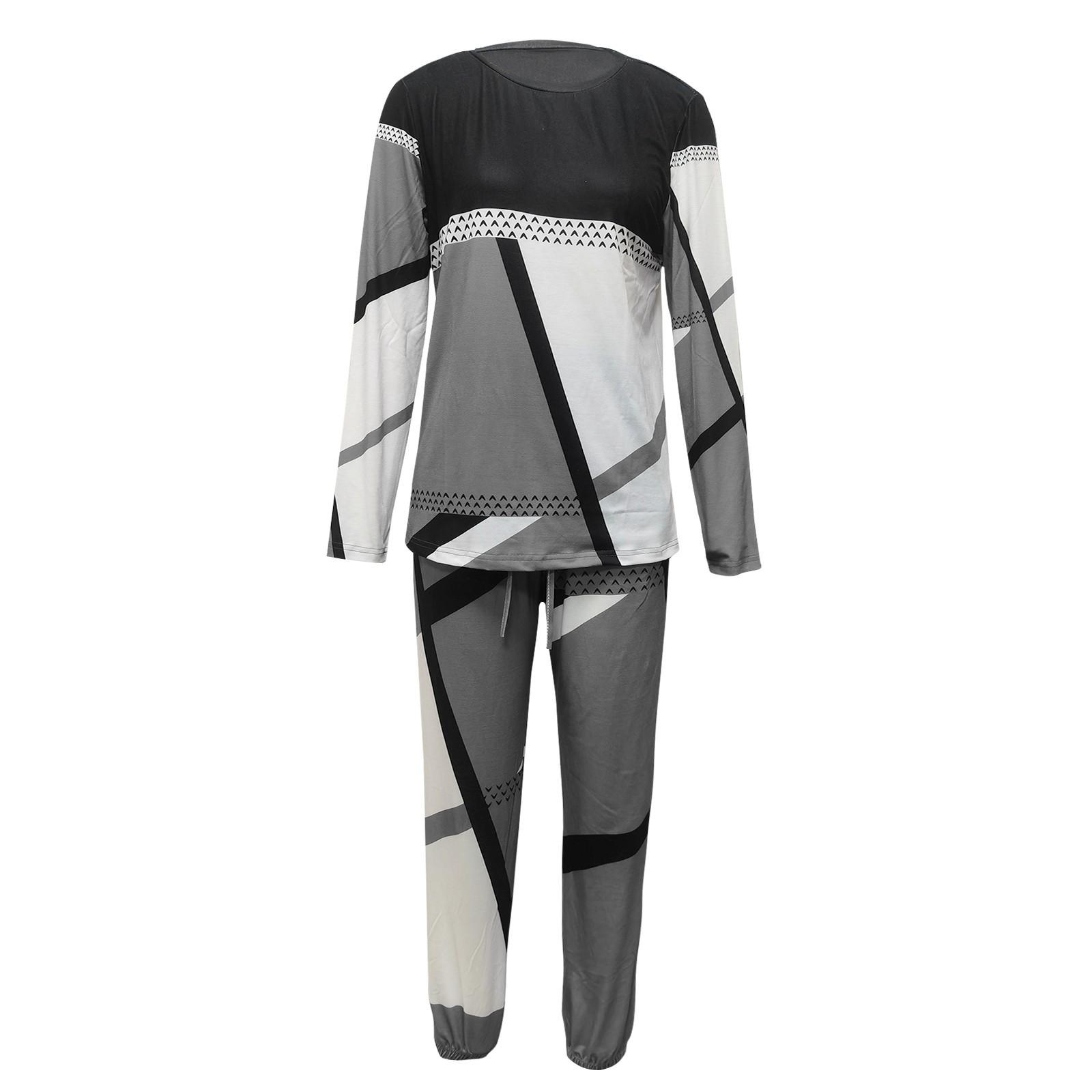 

Женский модный повседневный однотонный топ с принтом, брючный костюм XXL