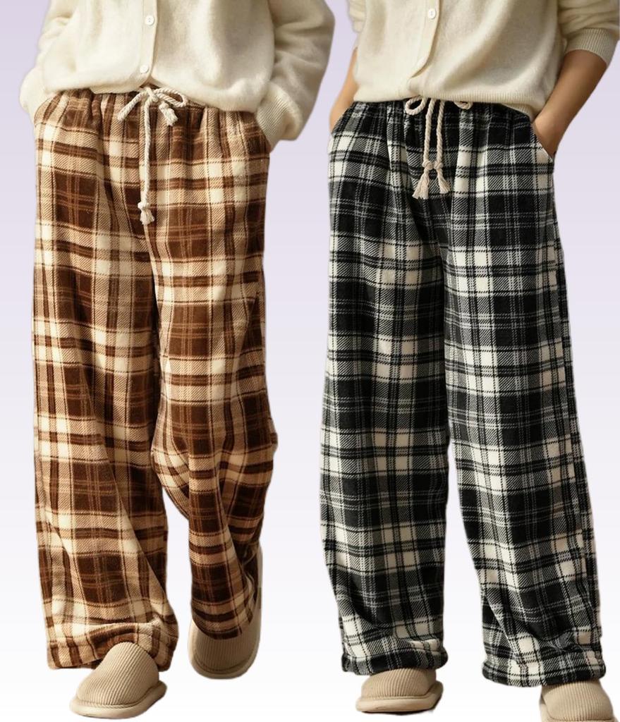 Beatgos Loungewear Pajamas for Men and Long Loose for Fall and Winter White Size Women, Fluffy, Warm, Sleeve, Fit, (CL01 & Black, XL)