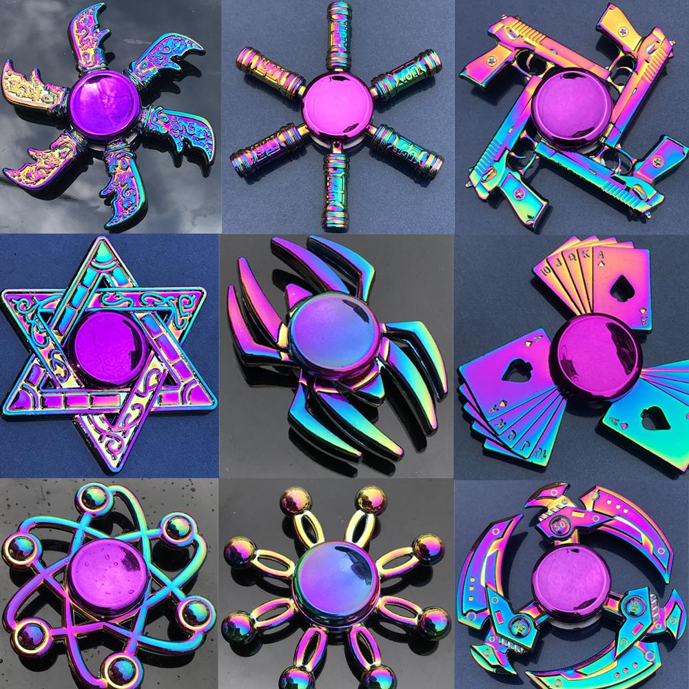 Fidget Metal Spinner Fidget Toys For Adult Children Vibrant MultiColored Edc Hand Spinner Relieves Stress Funny Finger Spinners A