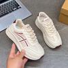 Women's Summer New Style Breathable Versatile Thick Bottom Sneakers Casual Sports Shoes Elastic Closure Ankle Length PU Leather