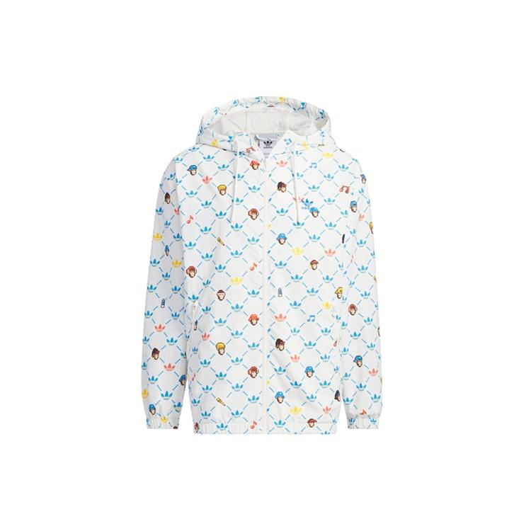 adidas originals x Monkey Kingdom Windbreaker Jacket  White Multicolor  Men s IP1790 XL