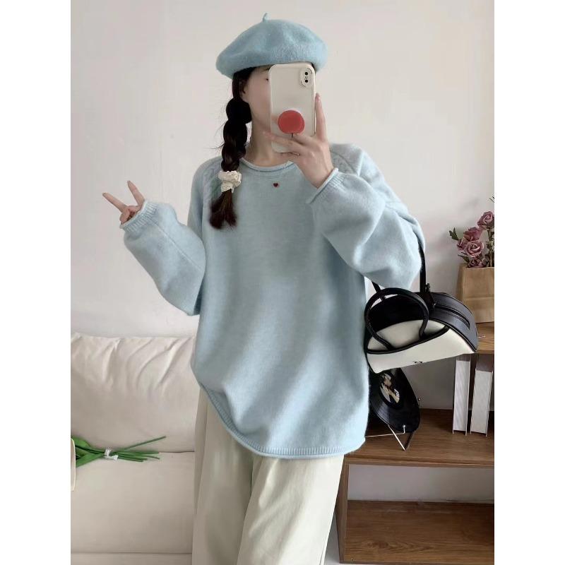 Casual Versatile Fashion Knitted Pullover Women's New Women's Autumn and Winter Loose Lazy Wind Knitted Sweater