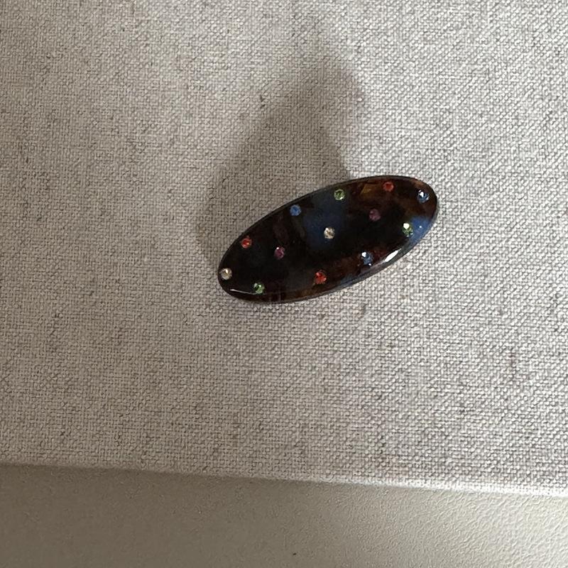 

Новинка Простая двусторонняя заколка для волос из ацетата с инкрустацией разноцветными стразами, резинка для волос, боковая заколка, аксессуары для волос Hair Claws