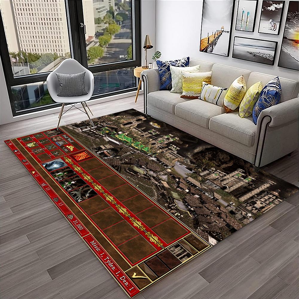 Retro Game Heroes of Might and Magic Carpet Rug for Home Living Room Bedroom Sofa Doormat Decor,kids Area Rug Non-slip Floor Mat