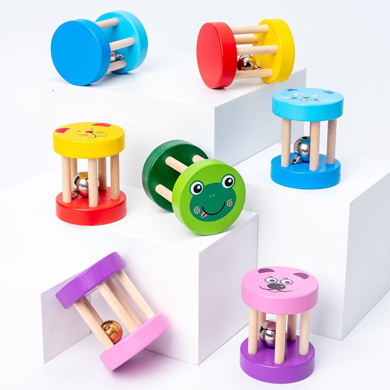 Baby Cartoon Wooden Rattle Toy - Toddler Educational Musical Instrument for Early Learning