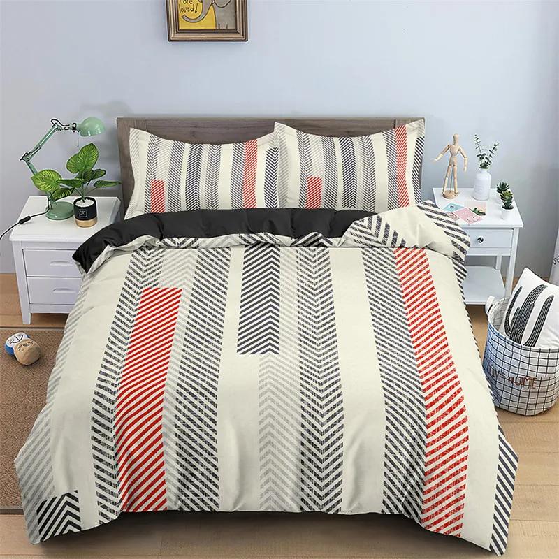 Nordic Geometric Duvet Cover Abstract Bedding Set Single King for Teen Adults Room Decor Microfiber Comforter Cover Pillowcases