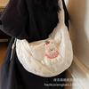 Large Capacity Cartoon Shoulder Bag Women's 2025 Autumn and Winter New Cute Bear Messenger Bag Commuter Cotton Clothes Down Bag