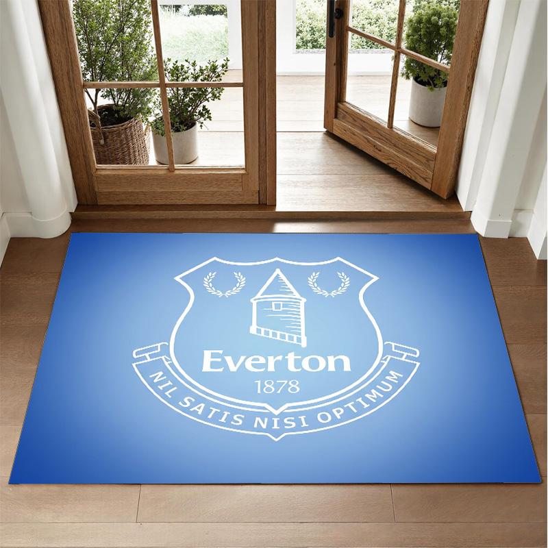 Everton Football Design Crystal Velvet Rug Soft Decorative Mat for Bedroom Entrance