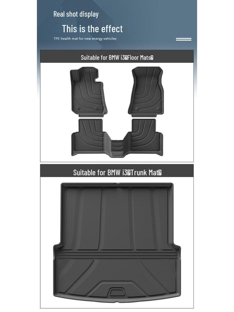 2023 Dywaniki podłogowe BMW i3 TPE: Odporne na zabrudzenia, Wodoodporne, Ekologiczne, z Matą Bagażnika.
