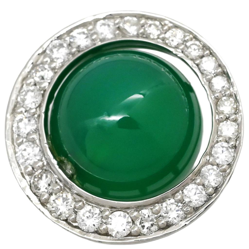 NON BRAND Chalcedony DiamondPendant top Pt950/diamond Array