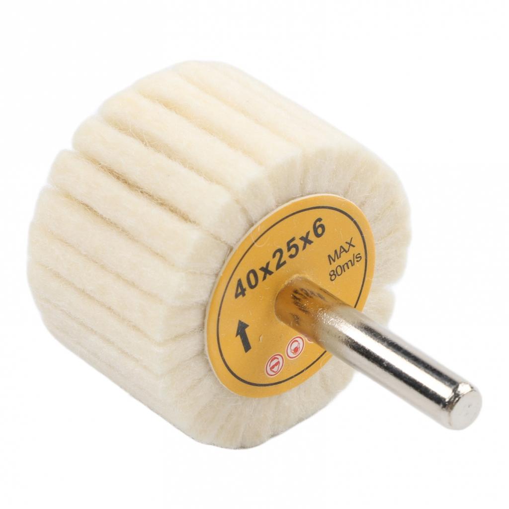 Efficient Polishing Tool 6mm Shank Polishing Head Wool Polishing Wheel