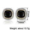 Boucles d'Oreilles Puces Exquises et Originales Huitan avec Zircone Cubique Noire Accessoires Scintillants Charmants pour Femme Tempérament Fête