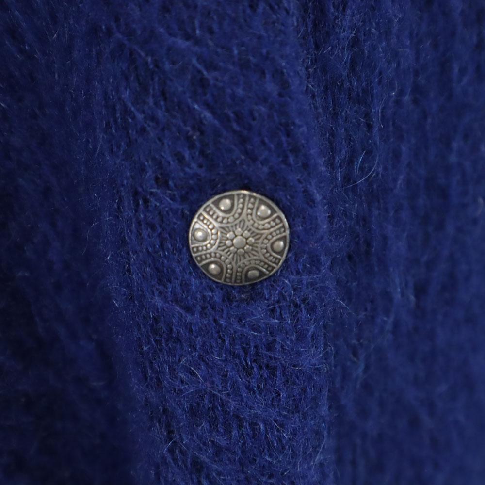 Auon Knit 70s 80s vintage Long sleeve knit cardigan Blue navy blue Women Used