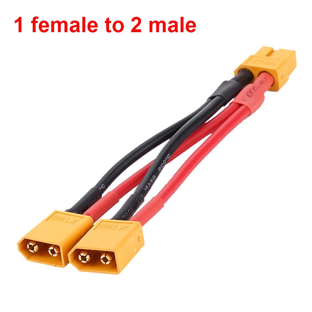 XT60 Male Female Bullet Connectors For RC Lipo Battery Battery Charger Motor 3-Way 14AWG Silicone Wire Dual Extension