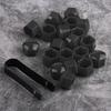 20pcs 21mm Nut Car Wheel Auto Hub Screw   Anti Theft Cover   Black