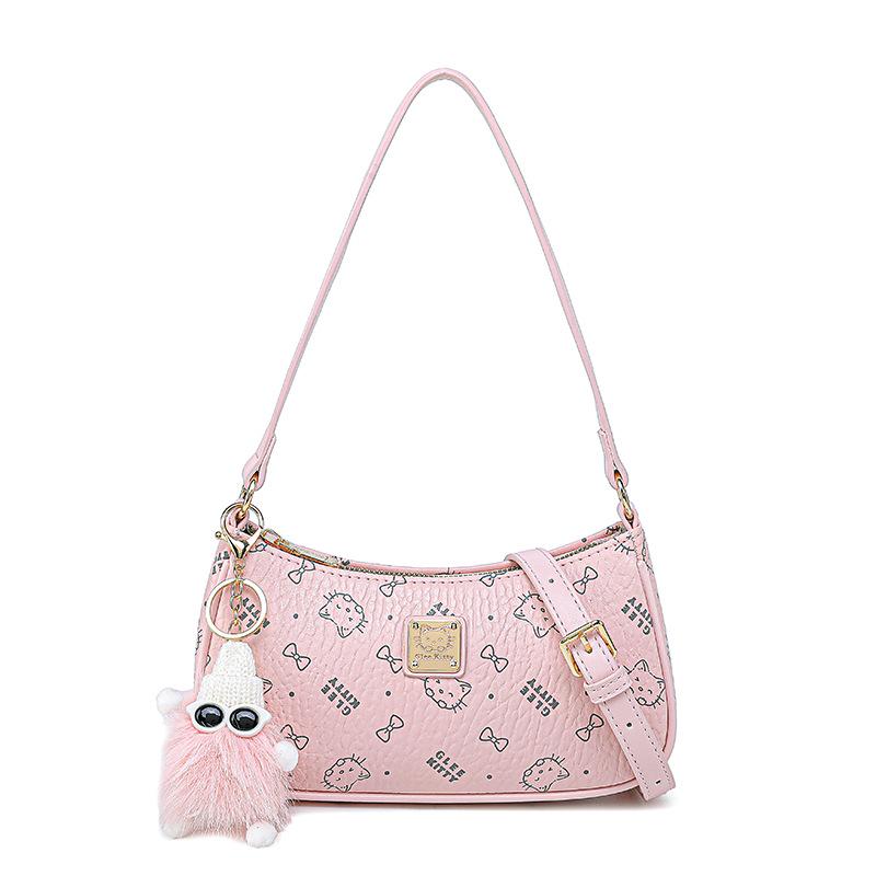 GLEE KITTY 2025 Fashion Dumpling Shoulder Bag - High-End, Simple Print, Commuter Style.