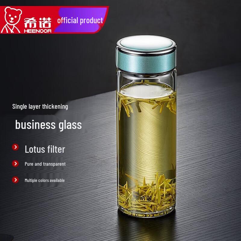 XINUO Single-Layer Glass Water Bottle with Tea Infuser