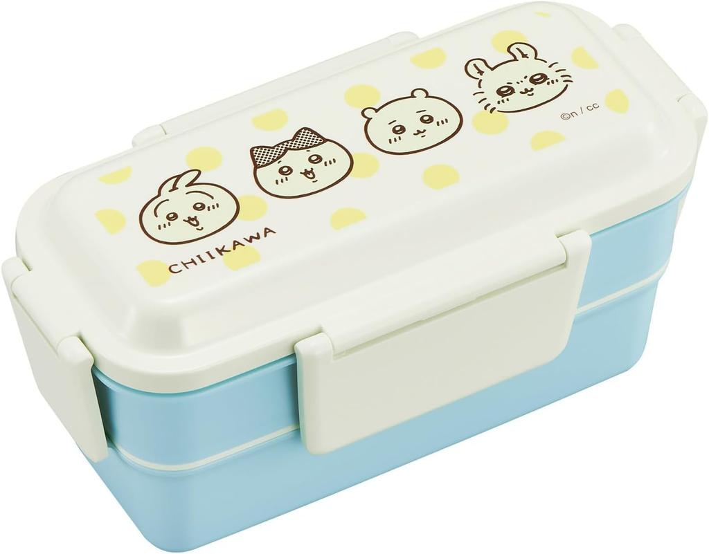 Chiikawa Bento Dishwasher and Microwave Made in Top Tier Bottom Tier CKW Set Box, 2-Tier, 4-Point Lock, Safe, Japan, 330ml, 270ml, Antibacterial, No.5