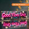 2D Flat, 'Good Vibes Only' Aluminum Sign Vintage Metal Wall Decoration Suitable for Home, Holiday Wall Decor, Walls, Living Room, Cafe, Bedroom, Garag