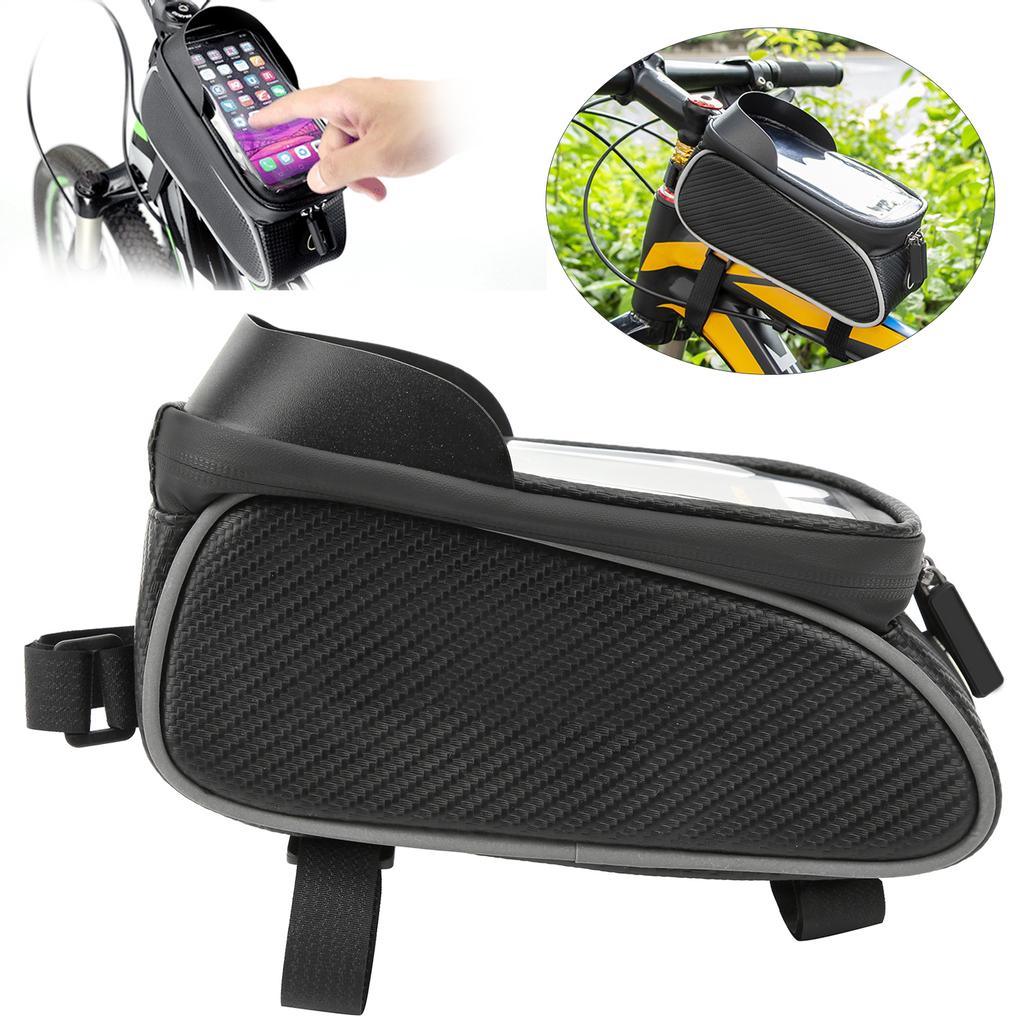 Bike Bag Outdoor Mobile Phone Front Beam Waterproof Pipe Bag Cycling Saddle Polyester