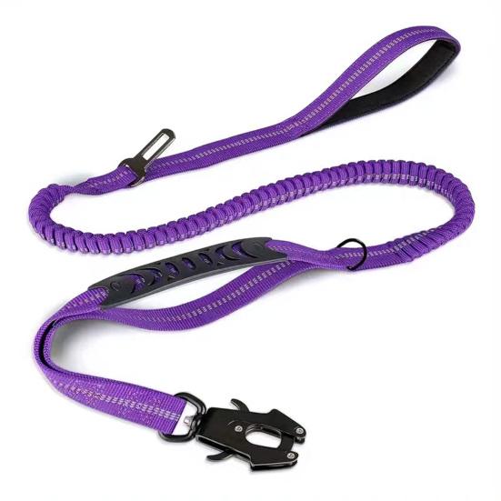 Heavy Duty Tactical Bungee Dog Leash Reflective No Pull Lead Rope