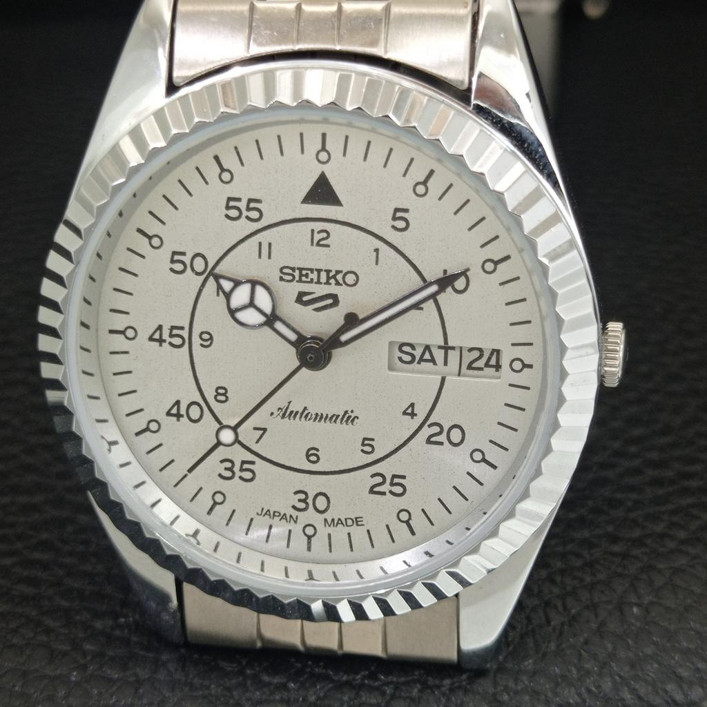 REFURBISHED VINTAGE SEIKO 5 AUTOMATIC 6309A JAPAN MENS SILVER WATCH a442951-1