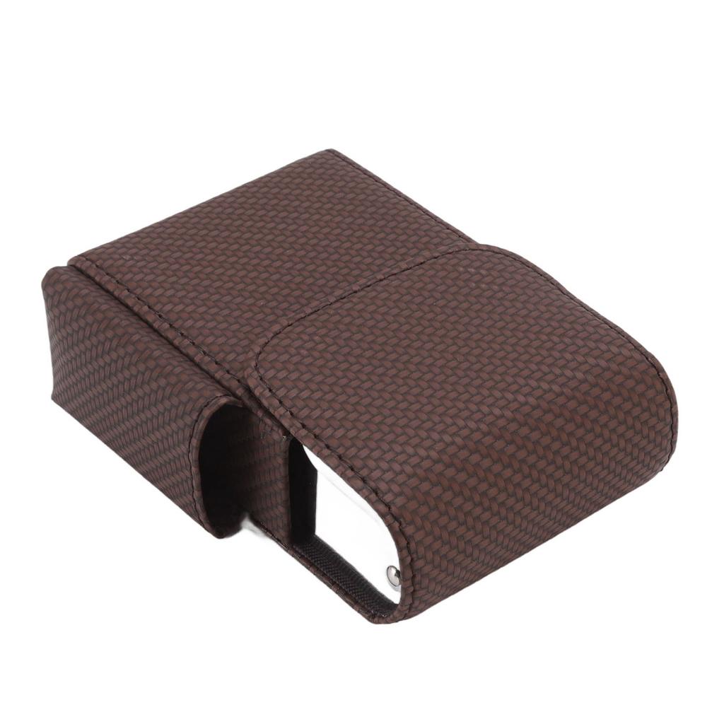 PU Leather Cigarette Box Woven Pattern Cigarette and Lighter Holder Multifunctional 20 Pieces Cigarette Case