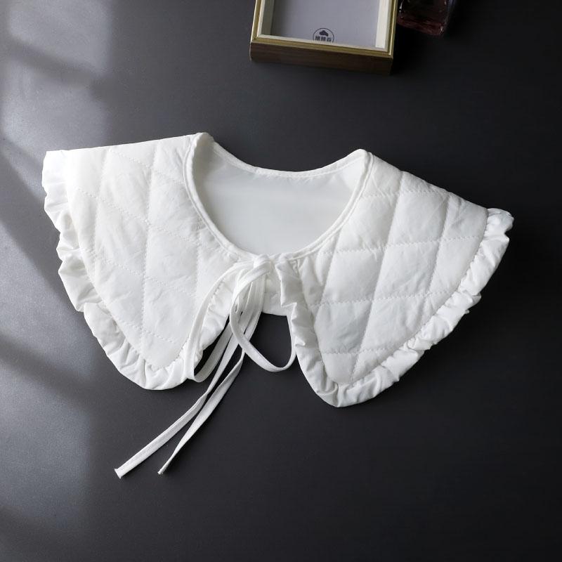 Mode PU Falscher Kragen Damen Mädchen Lolita Puppe Lage Rüschen Falscher Kragen Schulterwickel Abnehmbare Krawatte Bekleidungszubehör