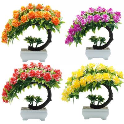 1Pc Artificial Flower Potted Bonsai Living Room Party Desktop Furniture Decor