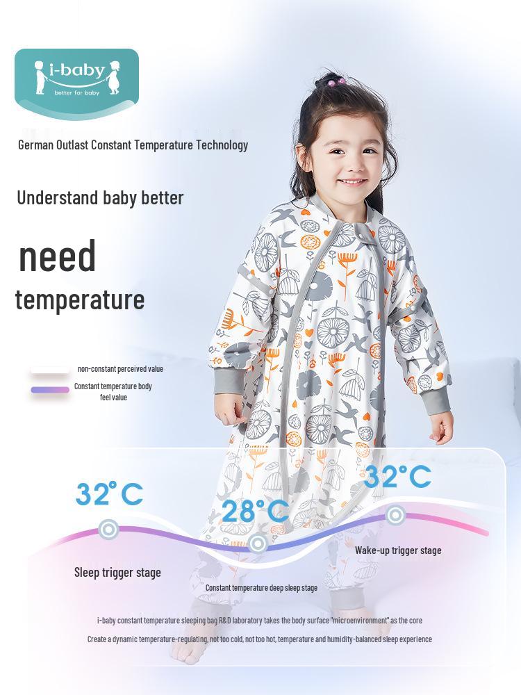 iBaby Children's Autumn/Winter Knit Non-Cotton Split-Leg Sleeping Bag with Anti-Kick Feature for Boys and Girls