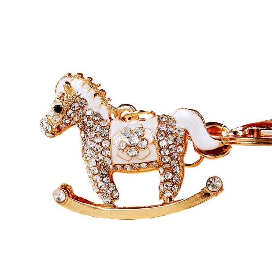 Брелок Сверкающие Стразы Инкрустация Дизайн Лошади Брелок Подвеска Декоративный Амулет Удачи Сумки Рюкзаки Автомобили Подвеска
